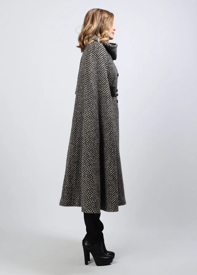 Tweed Wool Scarf Cape