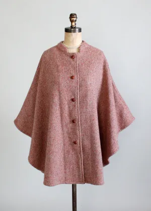 Vintage Early 1960s Anglo Fabrics Tweed Cape