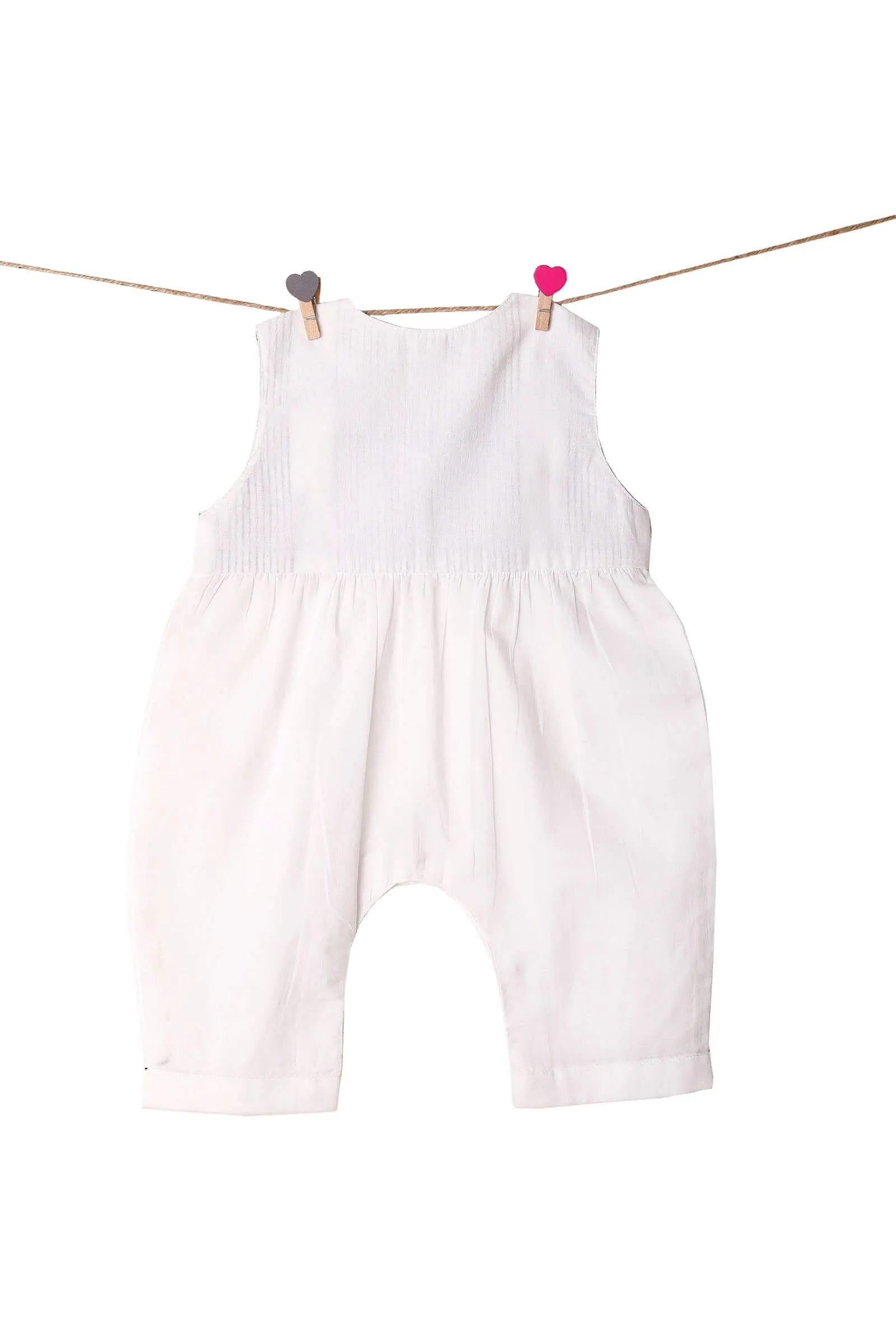 White Bamboo Baby Romper